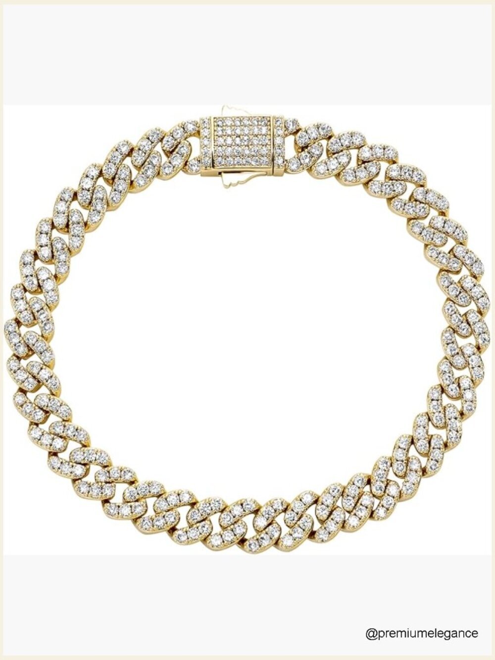 10" Gold Cuban Link Anklet 8mm Iced CZ Ankle Bracelet Chunky Spring Ring